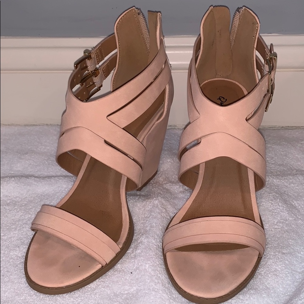 Blush wedding heels